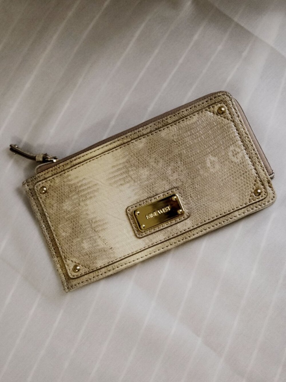 Y2K Nine West Metallic Gold Wallet, Cardholder